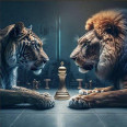 Набор для творчести алмазная картина Тигр со львом Strateg размером 30х30 см