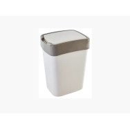 Пластиковое ведро для мусора 10 л. белая роза/какао