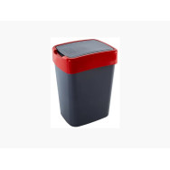 Пластиковое ведро для мусора 18 л. гранит/красный