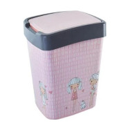 Пластиковое ведро для мусора 18 л. розовое