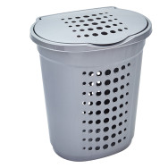 Корзина для белья овальная серая