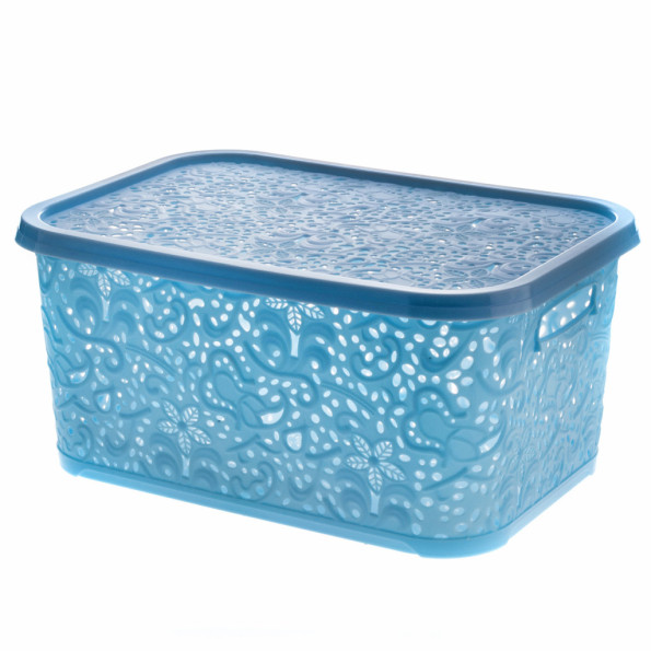Кошик з кришкою 22 л блакитна -
                                                        Фото 2