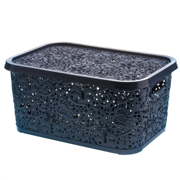 Кошик з кришкою 22 л блакитна -
                                                        Фото 5