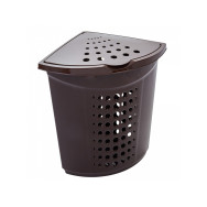 Корзина для белья угловая коричневая