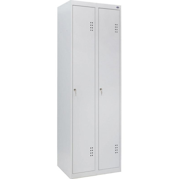 Шкаф одежный металлический 2 секции, 2 дверцы, секция 300 мм Серый УМ