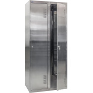 Шкаф хозяйственный нержавеющая сталь 2 секции, 2 двери УМ