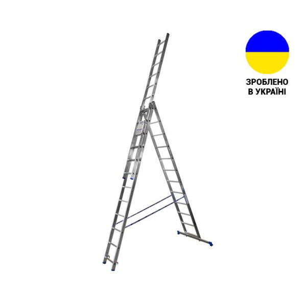 Алюминиевая трехсекционная лестница 3х12 ступеней TRIOMAX VIRASTAR