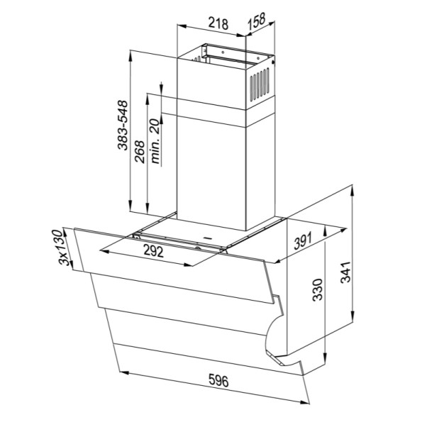 Вытяжка наклонная настенная Kernau KCH 3561.1 W -
                                                        Фото 2