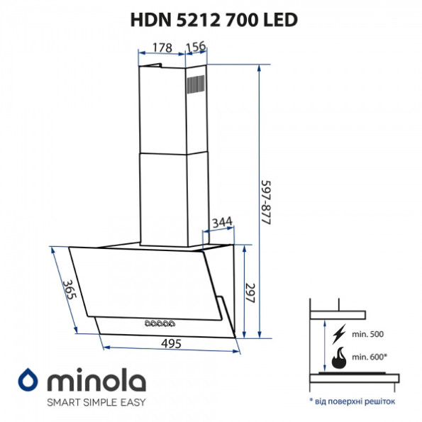 Вытяжка Minola HDN 5212 WH 700 LED -
Фото 4 Вытяжка Minola HDN 5212 WH 700 LED -
Фото 4