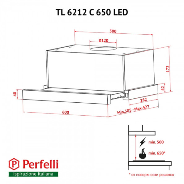 Вытяжка Perfelli TL 6212 C WH 650 LED -
Фото 3 Вытяжка Perfelli TL 6212 C WH 650 LED -
Фото 3