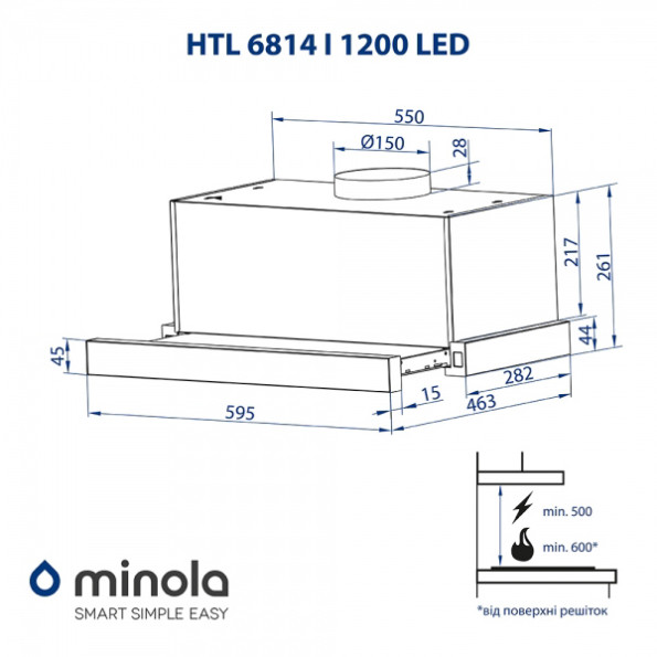 Вытяжка Minola HTL 6814 BL 1200 LED -
Фото 5 Вытяжка Minola HTL 6814 BL 1200 LED -
Фото 5
