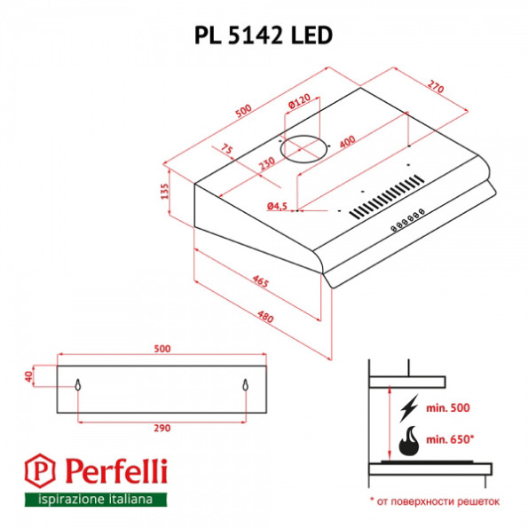 Вытяжка Perfelli PL 5142 I LED -
                                                        Фото 5