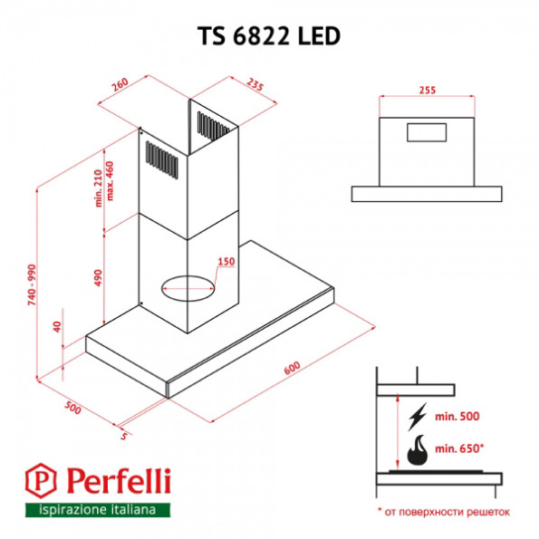 Вытяжка Perfelli TS 6822 I/BL LED -
Фото 5 Вытяжка Perfelli TS 6822 I/BL LED -
Фото 5