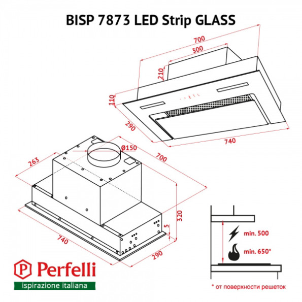 Вытяжка Perfelli BISP 7873 BL LED Strip GLASS -
Фото 6 Вытяжка Perfelli BISP 7873 BL LED Strip GLASS -
Фото 6