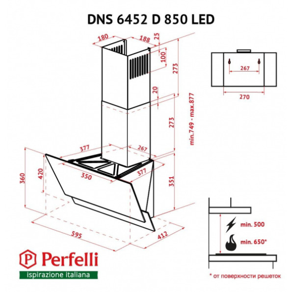 Вытяжка Perfelli DNS 6452 D 850 IV LED -
Фото 5 Вытяжка Perfelli DNS 6452 D 850 IV LED -
Фото 5
