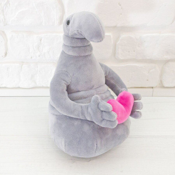 Мягкая игрушка Ждун с сердцем 21см серого цвета -
                                                        Фото 5