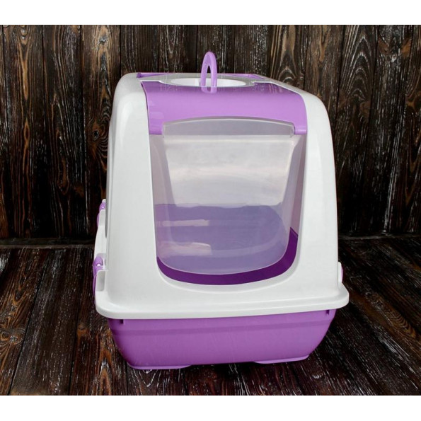 Туалет для котов будка 50х37х40 см Розовый -
                                                        Фото 7