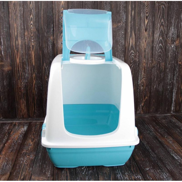 Туалет для котов будка 50х37х40 см Розовый -
                                                        Фото 8