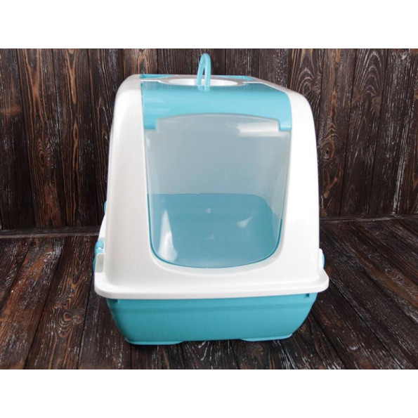 Туалет для котов будка 50х37х40 см Розовый -
                                                        Фото 9