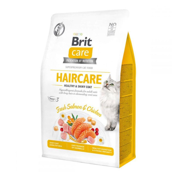 Brit Care Cat Grain-Free Haircare Healthy and Shiny Coat сухой корм для кошек 2 кг Brit Care Cat Grain-Free Haircare Healthy and Shiny Coat сухой корм для кошек 2 кг
