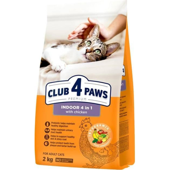 Club 4 paws (Полуб 4 лапи) Premium Indoor сухий корм для кішок, що мешкають у приміщенні