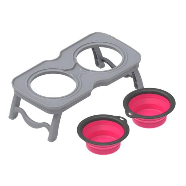 Стійка з силіконовими мисками для собак 700мл -
                                                        Фото 6