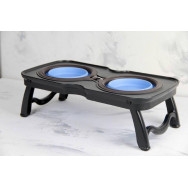 Стійка з силіконовими мисками для собак 700мл