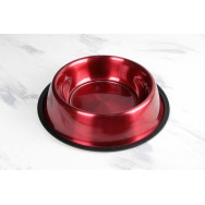 Миска для собак кольоровий метал на резинці d25см2.350л