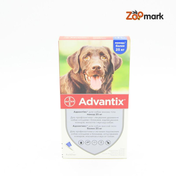 Адвантикс (Advantix) капли от блох и клещей для собак 25 - 40кг