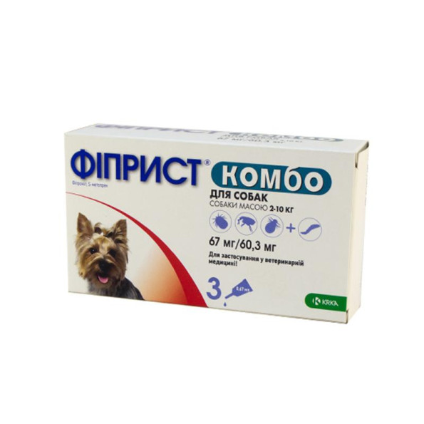Fiprist Combo (Фиприст Комбо) краплі від бліх та кліщів для собак 2-10кг