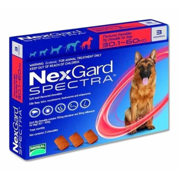 Nexgard Spectra (Нексгард Спектру) - таблетки для собак від бліх і кліщів XL 30-60кг 3 таблетки Nexgard Spectra (Нексгард Спектру) - таблетки для собак від бліх і кліщів XL 30-60кг 3 таблетки