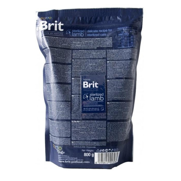 Brit Premium by Nature Cat Sterilized Lamb Сухой корм для стерилизованных кошек с ягненком 1,5 кг -
                                                        Фото 2