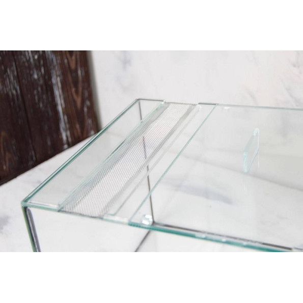 Акваріум для ахатин зі скляною кришкою і вентиляційною сіткою 36л 40х30х30см -
                                                        Фото 2