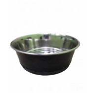 Миска метал для собак з протиковзним дном d 24 см 2,6 л