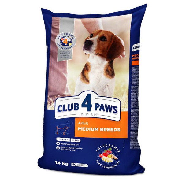Акція Club 4 paws (Полуб 4 лапи) Medium Bread Duck для собак середніх порід з качкою 14 кг