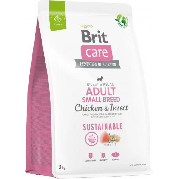Brit Care Dog Sustainable Adult Small Breed Корм для собак малых пород с курицей и насекомыми 3кг