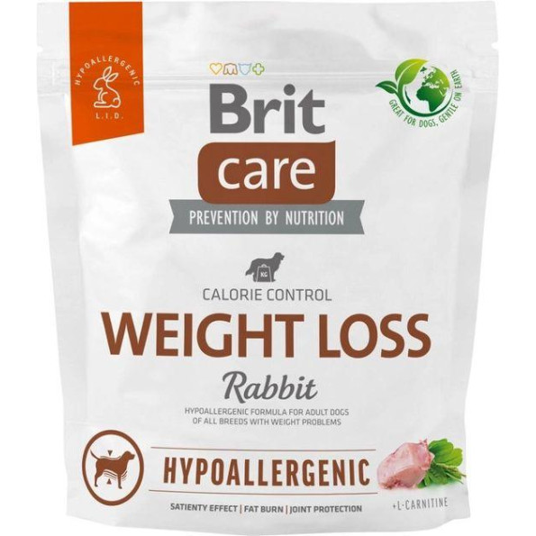 Brit Care Dog Hypoallergenic Weight Loss гипоаллергенный корм для собак с лишним весом с кроликом 1 кг