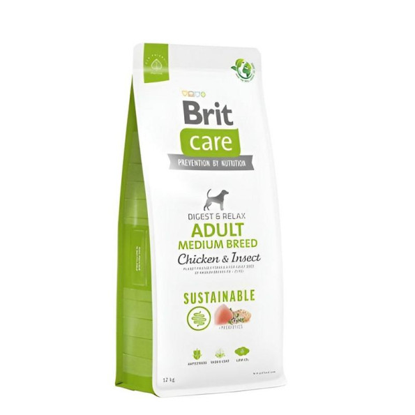 Brit Care Dog sustainable Adult medium корм для собак средних пород с курицей и насекомыми 3 кг
