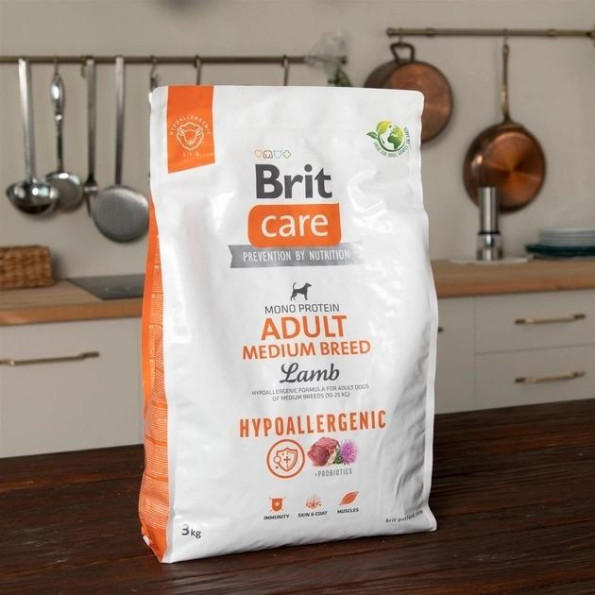 Brit Care Dog Hypoallergenic Adult Medium Breed Сухой корм для собак средних пород гипоаллергенный с ягненком 12 кг -
                                                        Фото 6