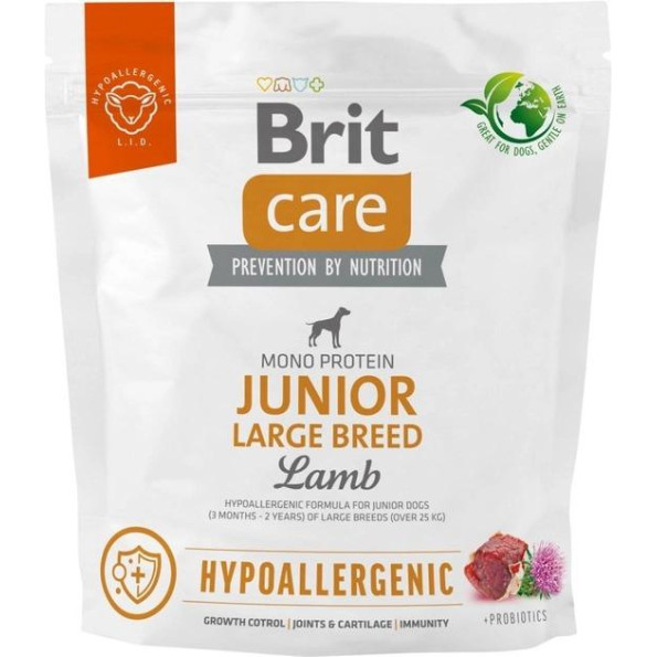 Brit Care Dog Hypoallergenic Junior Large Breed Сухой корм для щенков больших пород гипоаллергенный с ягненком 1 кг