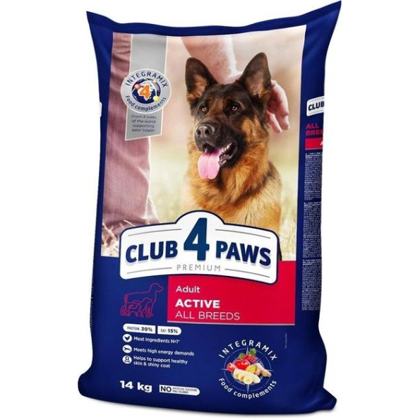 АКЦІЯ-25 Club 4 Paws Active Сухий корм для активних собак усіх порід 14 кг АКЦІЯ-25 Club 4 Paws Active Сухий корм для активних собак усіх порід 14 кг