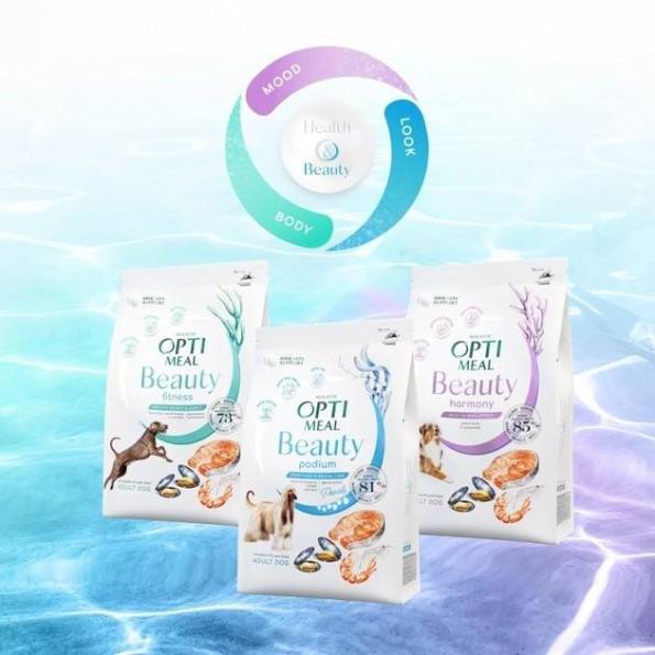 АКЦИЯ-25 Optimeal Beauty Fitness Без зерновой полно рационный сухой корм для взрослых собак на основе морепродуктов 1.5 кг -
                                                        Фото 9