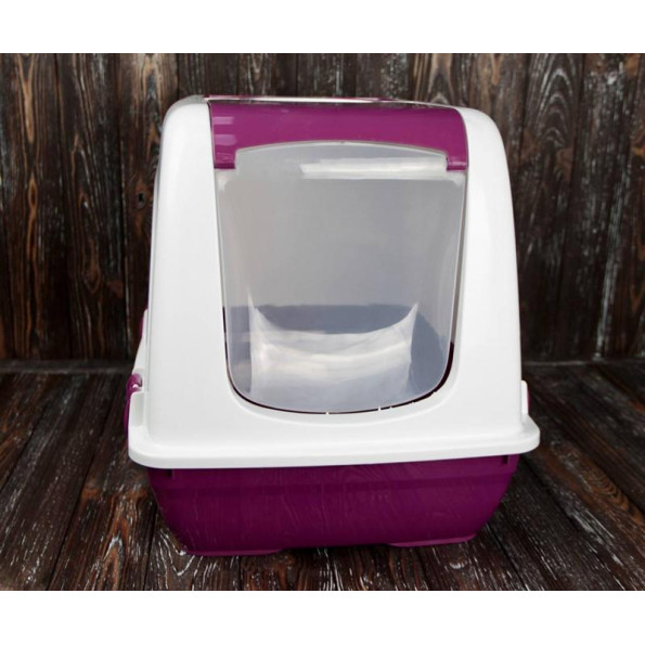 Туалет для котов будка 50х37х40 см Розовый -
                                                        Фото 4