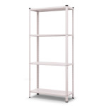 Стеллаж металлический 150х75х30 см БЕЛЫЙ 4 полки МИА-112 на кухню, в ванную, для цветов