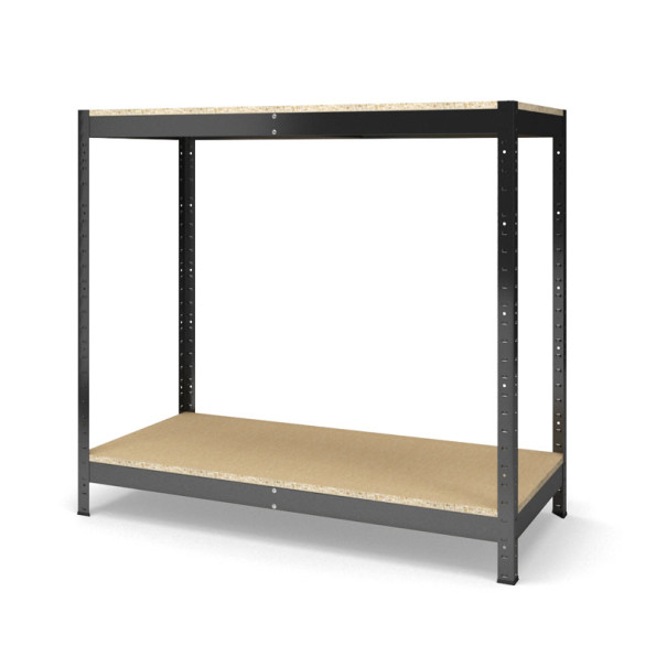 Стеллаж металлический 100х120х80 см ЧЕРНЫЙ 2 полки из ДСП ХАРДИ-ПРО-19661 для дома, магазина, склада -
                                                        Фото 2