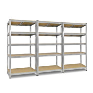 Комплект из трех металлических стеллажей ХАРДИ-166 ЦИНК 5 полок ДСП с доставкой