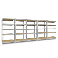 Комплект з п'яти металевих стелажів ХАРДІ-166 ЦИНК 5 полиць ДСП з доставкою Комплект з п'яти металевих стелажів ХАРДІ-166 ЦИНК 5 полиць ДСП з доставкою