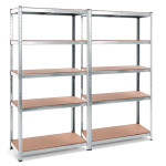 Стелаж металевий ЦИНК 5 полиць МДФ (Комплект з двох стелажів БОНА-90 з доставкою)