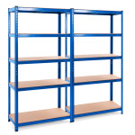 Стелаж металевий СИНІЙ 5 полиць МДФ (Комплект з двох стелажів БОНА-92 з доставкою) БОНА-92(х2)