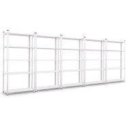 Комплект з п'яти стелажів металевих Білий 5 полиць з металу з доставкою МІА-116 (х5) Комплект з п'яти стелажів металевих Білий 5 полиць з металу з доставкою МІА-116 (х5)